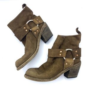 Guidi Distressed Reverse Leather Biker Boots 36